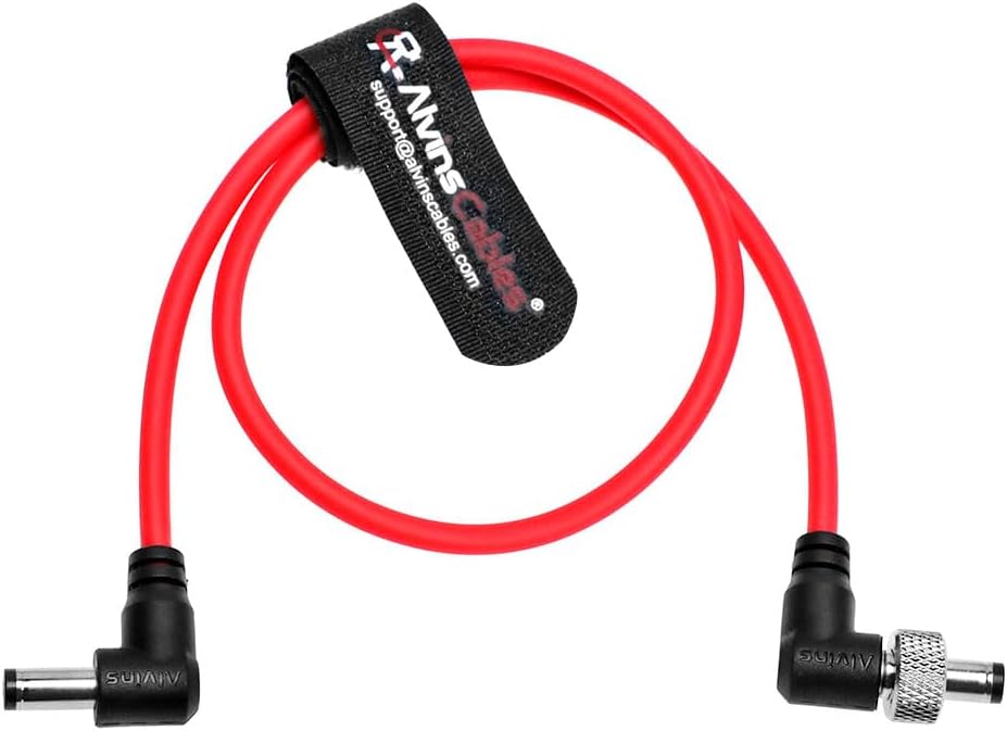 Alvin&#39;s Cables Locking DC to DC Cable for Atomos Ninja V Shogun, 5.5 2.1 Locking DC Right Angle Ultra Soft Cable for Video Devices PIX-E7 PIX-E5 Monitor 45cm|17.7in