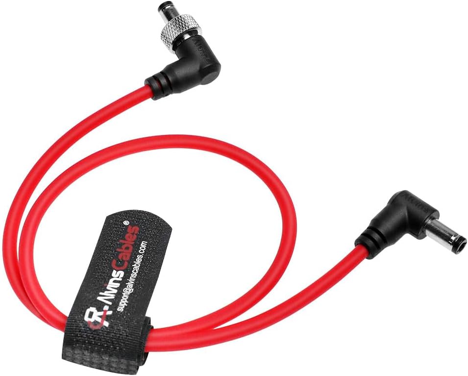 Alvin&#39;s Cables Locking DC to DC Cable for Atomos Ninja V Shogun, 5.5 2.1 Locking DC Right Angle Ultra Soft Cable for Video Devices PIX-E7 PIX-E5 Monitor 45cm|17.7in