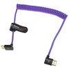 Alvin's Cables 8K HDMI 2.1 Cable 8K@60Hz 4K@120Hz High-Speed Braided Coiled Cable for Atomos Ninja,for Feelworld,for Sony FS5 FS7 FX9,BMPCC,for Canon C300 C500,Left to Up Angle Purple