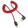 Alvin's Cables 8K HDMI 2.1 High-Speed Cable 8K@60Hz 4K@120Hz Braided Coiled Cable for Atomos Ninja,for Feelworld,for Sony FS5 FS7 FX9,BMPCC,for Canon C300 C500,Right Angle Red