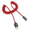 Alvin's Cables 8K 2.1 Micro HDMI to HDMI Coiled Cable for Atomos Ninja V, 8K@60Hz 4K@60Hz High-Speed HDMI Cable for Sony A7RIII A7II A7M3, for Canon R5 M6, for FUJIFILM X-T4 X-T3, Braided Red