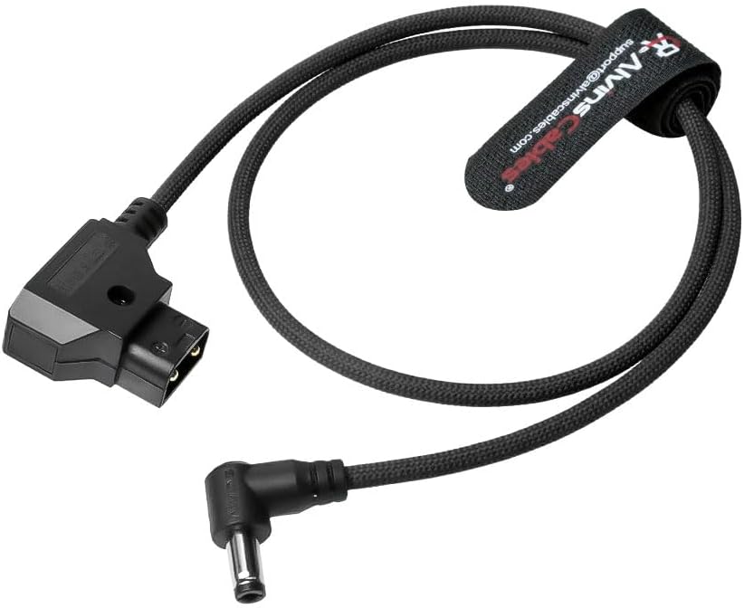 Alvin&#39;s Cables Dtap to DC Ultra-Flexible Cable for Atomos Ninja V, 2ft D-tap to 2.1 DC Right Angle Power Cable for Blackmagic Design Video Assist,SmallHD 702,for Feelworld FW568 Monitor