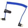 Alvin's Cables 8K HDMI 2.1 Cable 8K@60Hz 4K@120Hz High-Speed Braided Coiled Cable for Atomos Ninja,for Feelworld,for Sony FS5 FS7 FX9,BMPCC,for Canon C300 C500,Left to Up Angle Blue