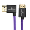 Alvin's Cables 8K HDMI 2.1 Cable for Atomos Ninja V Monitor,for Sony FS5 FS7,BMPCC,for Canon C300 C500 Camera,8K@60Hz 4K@120Hz 48Gbps High-Speed Braided Coiled Cable Left Angle Purple