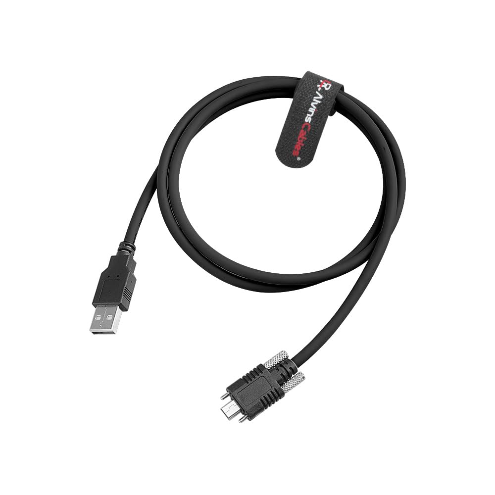 Alvin's Cables USB 2.0 Type-A to Locking Mini USB Cable, 13mm Dual-Screw Spacing for IDS Industrial Camera, High Flex Drag Chain Shielded
