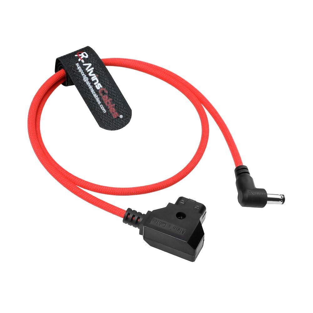 Alvin&#39;s Cables Dtap to DC Ultra-Flexible Cable for Atomos Ninja V, 2ft D-tap to 2.1 DC Right Angle Power Cable for Blackmagic Design Video Assist,SmallHD 702,for Feelworld FW568 Monitor