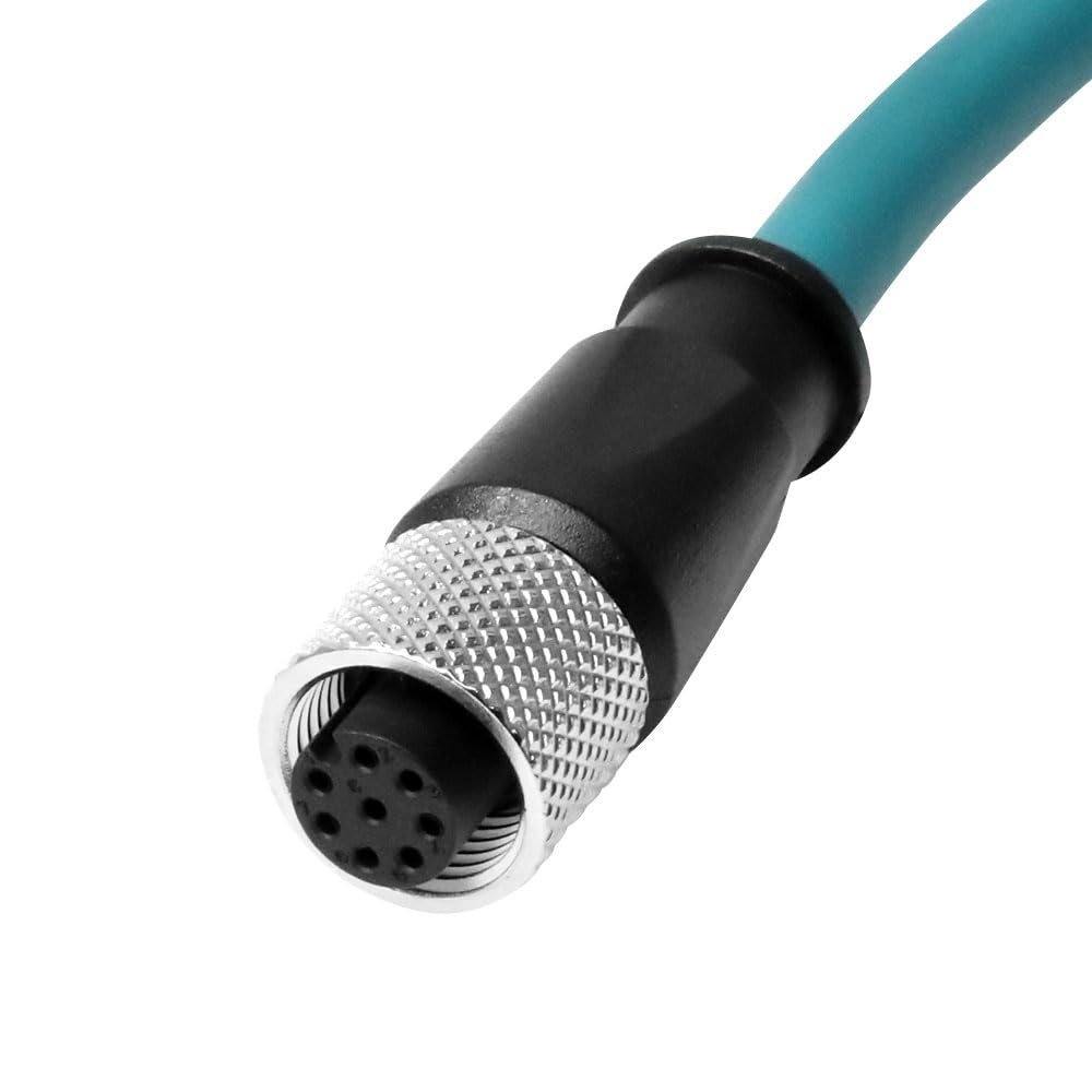 Alvin&#39;s Cables M12 A-Code 8 Pin Male to 8 Pin Female Cat6a High-Flex Shielded Sensor Actuator Cable for Cognex Industrial Camera 15m/49ft