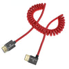 Alvin's Cables 8K HDMI 2.1 High-Speed Cable 8K@60Hz 4K@120Hz Braided Coiled Cable for Atomos Ninja,for Feelworld,for Sony FS5 FS7 FX9,BMPCC,for Canon C300 C500,Right Angle Red