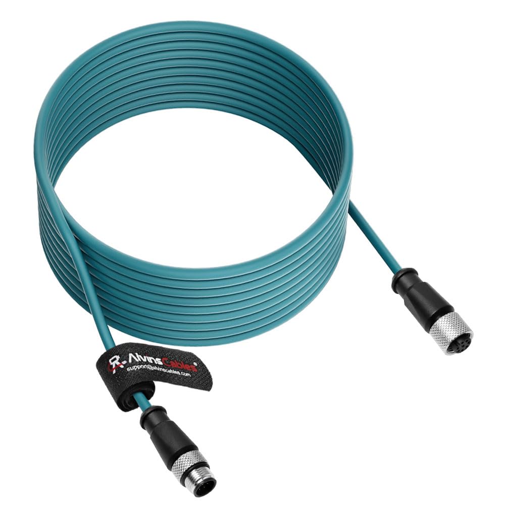 Alvin&#39;s Cables M12 A-Code 8 Pin Male to 8 Pin Female Cat6a High-Flex Shielded Sensor Actuator Cable for Cognex Industrial Camera 15m/49ft