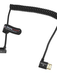 Alvin's Cables 8K HDMI 2.1 Cable 8K@60Hz 4K@120Hz High-Speed Braided Coiled Cable for Atomos Ninja,for Feelworld,for Sony FS5 FS7 FX9,BMPCC,for Canon C300 C500,Left to Up Angle Black