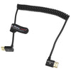 Alvin's Cables 8K HDMI 2.1 Cable 8K@60Hz 4K@120Hz High-Speed Braided Coiled Cable for Atomos Ninja,for Feelworld,for Sony FS5 FS7 FX9,BMPCC,for Canon C300 C500,Left to Up Angle Black