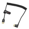 Alvin's Cables 8K HDMI 2.1 High-Speed Cable 8K@60Hz 4K@120Hz Braided Coiled Cable for Atomos Ninja,for Feelworld,for Sony FS5 FS7 FX9,BMPCC,for Canon C300 C500,Right Angle Black