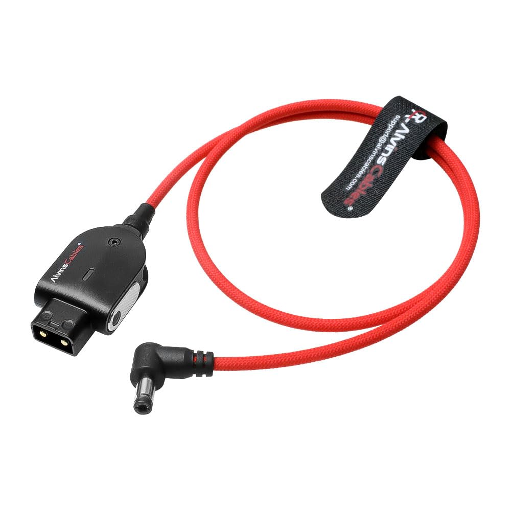 Alvin&#39;s Cables Smart Dtap to DC Cable for Atomos Ninja V, Ultra Flexible D-tap to 2.1 DC Right Angle Power Cable 2ft for Blackmagic Design Video Assist, SmallHD 702, for Feelworld FW568 Monitor