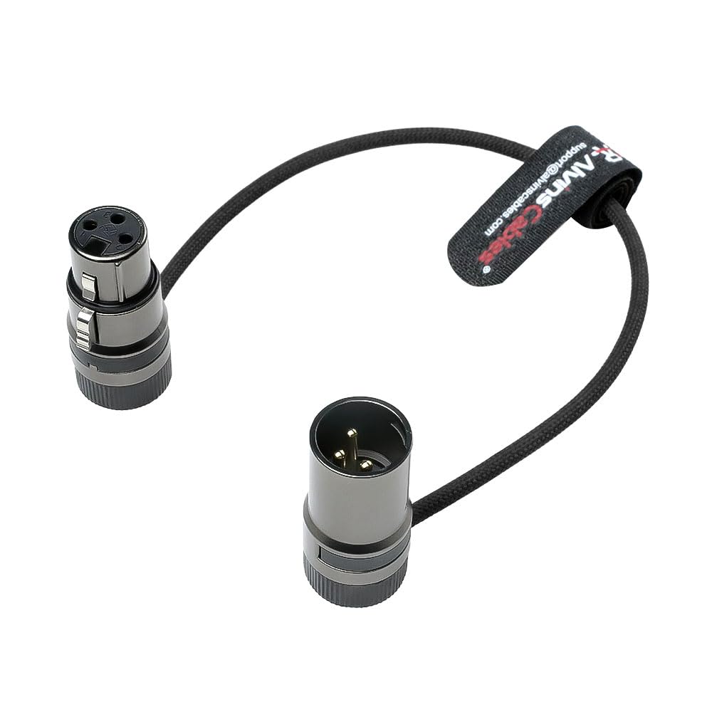 Alvin&#39;s Cables Rotatable Low-Profile XLR 3 Pin Male to Female Ultra-Flexible Coiled Cable, Aramid-Reinforced for Sony|Canon|Blackmagic Pro Cameras &amp; Studio Audio