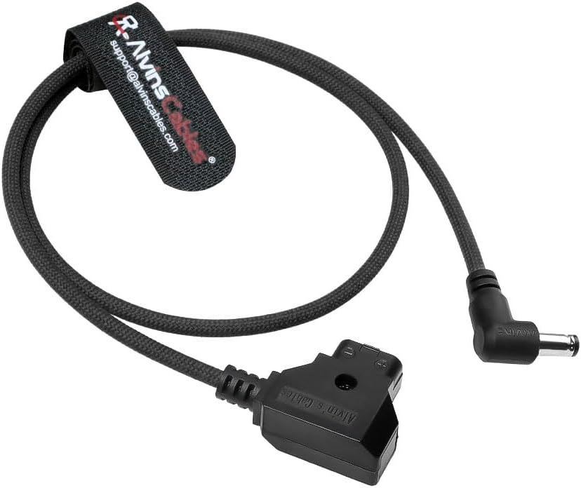 Alvin&#39;s Cables Dtap to DC Ultra-Flexible Cable for Atomos Ninja V, 2ft D-tap to 2.1 DC Right Angle Power Cable for Blackmagic Design Video Assist,SmallHD 702,for Feelworld FW568 Monitor