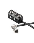 Alvin's Cables 1 to 3 Power Splitter Box Cable Rotatable Right Angle Hirose 4 Pin Male to 3 x Hirose 4 Pin Female Splitter Cable for Sony F55 FS5, Sound Devices 688 633, Zoom F4/F8/F8N, 30cm/11.81in