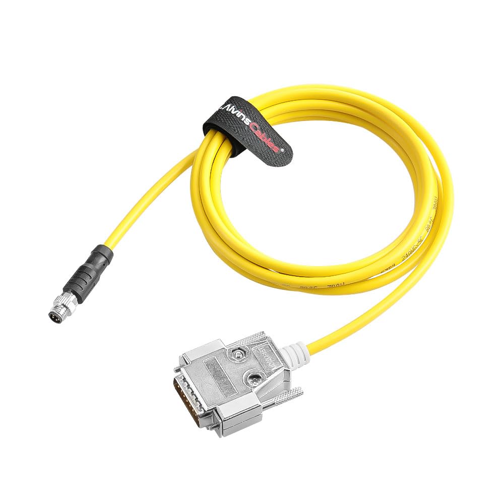 Alvin's Cables Cognex CCB-M8DSIO-00 M8 5-Pin B-Code to DB15 I/O Cable for Cognex in-Sight 8000/Micro Series Industrial Vision System, CIO-Micro I/O Module,0.7M/2.3ft Yellow