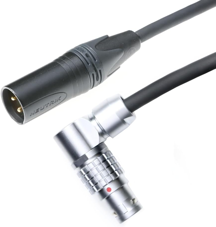 Alvins Cables Power Cable for Atomos NEON 31 17 24&quot; Monitor Recorder XLR 3 Pin Male to Right Angle 6 Pin Female for Atomos AtomX|Core Power Box 19V 50cm|19.7in