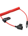 Alvin's Cables Atomos Ninja V D-tap Power Cable, 1.6-4ft Dtap to Locking DC 2.1 Coiled Cable for Blackmagic Video Assist, for Hollyland Mars 400S, Ultra Flexible