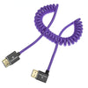 Alvin's Cables 8K HDMI 2.1 High-Speed Cable 8K@60Hz 4K@120Hz Braided Coiled Cable for Atomos Ninja,for Feelworld,for Sony FS5 FS7 FX9,BMPCC,for Canon C300 C500,Right Angle Purple