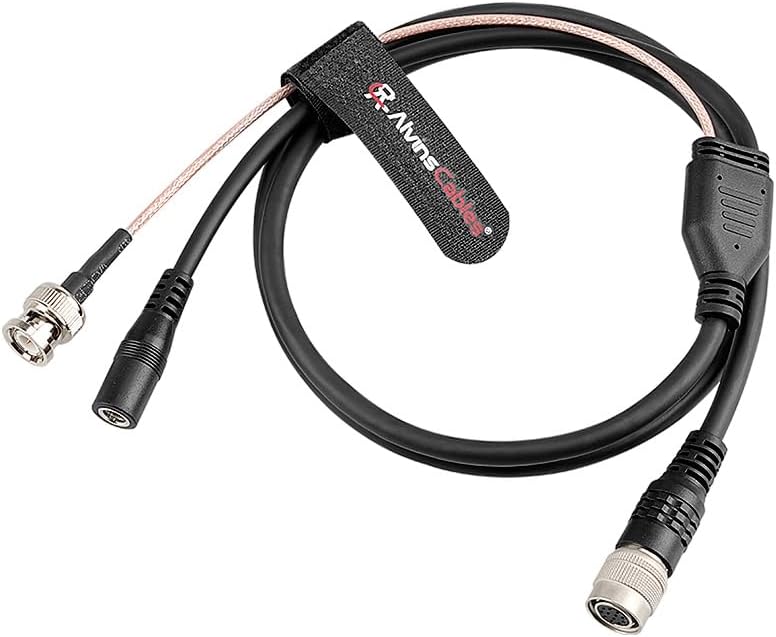 Alvin’s Cables Hirose 12 Pin Female to BNC &amp; DC Female Y Cable for Sony CCD Industrial Camera, HR10A-10P-12S Power and Video Signal Cable