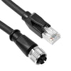 Alvin's Cables M12 X-Code 8 Pin Female to RJ45 Ethernet Cable Cat6a High-Flex Shielded for Cognex Keyence Basler Industrial Automation Fieldbus Module