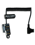 Alvin’s Cables D-tap Splitter 1 to 3 Port P-tap Adapter Coiled Cable for SmallRig| IDX V-Mount Gold Mount Battery with Battery Level Display, Reverse Polarity, Over-Current, Overheat Protection