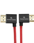 Alvin's Cables 8K HDMI 2.1 Cable 8K 60Hz 4K 120Hz High-Speed for Atomos Ninja Monitor, Left to Right Angle Braided Coiled HDMI Cable for Sony FX3 FS5 FS7 FX9,for Canon C300 C500,for Nikon Z9 Camera, Red
