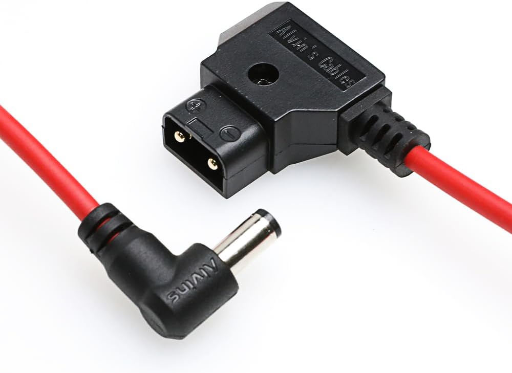 Alvin&#39;s Cables Dtap to DC Cable for Atomos Shogun,Ultra Soft D-tap to 2.1 DC Right Angle Power Cable for Blackmagic Design Video Assist,SmallHD 702,for Feelworld FW568 Monitor 60cm|23.6in