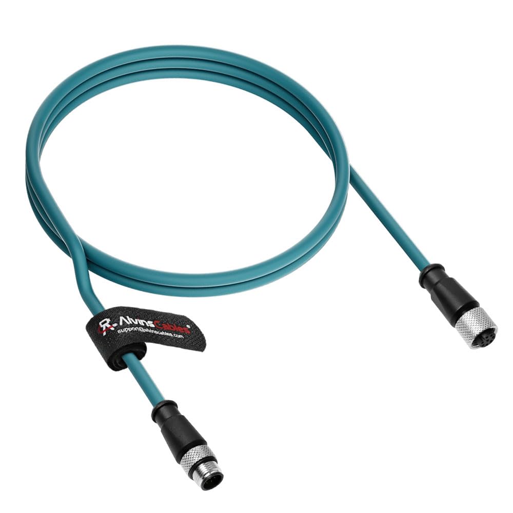 Alvin&#39;s Cables M12 A-Code 8 Pin Male to 8 Pin Female Cat6a High-Flex Shielded Sensor Actuator Cable for Cognex Industrial Camera 15m/49ft