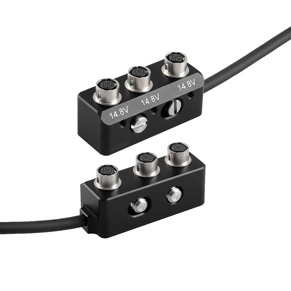 Alvin's Cables 1 to 3 Power Splitter Box Cable Dtap to 3 x Hirose 4 Pin Female Splitter Cable for Sound Devices 688 633, Zoom F4/F8/F8N Audio Recorders, 30cm/11.81in