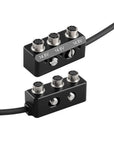 Alvin's Cables 1 to 3 Power Splitter Box Cable Rotatable Right Angle Hirose 4 Pin Male to 3 x Hirose 4 Pin Female Splitter Cable for Sony F55 FS5, Sound Devices 688 633, Zoom F4/F8/F8N, 30cm/11.81in