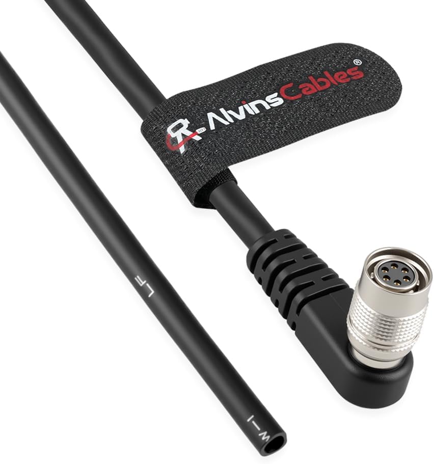 Alvin's Cables HR10A-7P-6S Hirose 6 Pin Female A-Type Right Angle to Open End Power I/O Cable for Sony CCD, Basler, Keyence, Cognex, Baumer, Hikvision Industrial Camera, High Flex Shielded