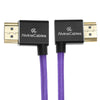 Alvin's Cables 8K HDMI 2.1 Cable 8K 60Hz 4K 120Hz High-Speed for Atomos Ninja Monitor,Left to Right Angle Braided Coiled Cable for Sony FS5 FS7 FX9,for Canon C300 C500,for Nikon Z9 Camera,Purple