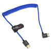 Alvin's Cables 8K HDMI 2.1 Cable for Atomos Ninja V Monitor,for Sony FS5 FS7,BMPCC,for Canon C300 C500 Camera,8K@60Hz 4K@120Hz 48Gbps High-Speed Braided Coiled Cable Left Angle Blue