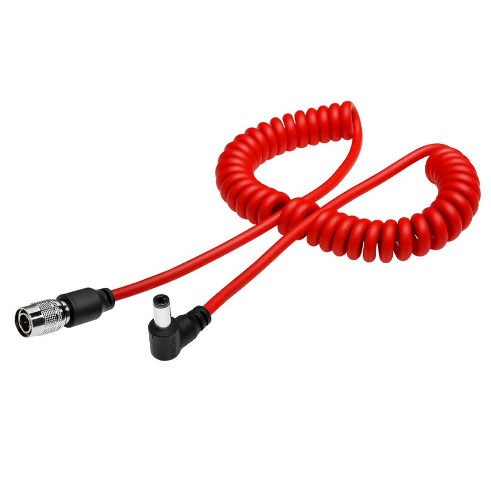 Alvin's Cables Ultra Soft DC to Hirose 4 Pin Power Coiled Cable for Sound Devices 633| 644| 688, Zoom F4|F8, ZAXCOM