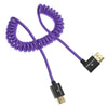 Alvin's Cables 8K HDMI 2.1 Cable for Atomos Ninja V Monitor,for Sony FS5 FS7,BMPCC,for Canon C300 C500 Camera,8K@60Hz 4K@120Hz 48Gbps High-Speed Braided Coiled Cable Left Angle Purple