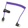 Alvin's Cables 8K HDMI 2.1 Cable for Atomos Ninja V Monitor,for Sony FS5 FS7,BMPCC,for Canon C300 C500 Camera,8K@60Hz 4K@120Hz 48Gbps High-Speed Braided Coiled Cable Left Angle Purple