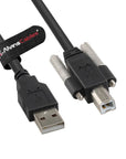 Alvin's Cables USB 2.0 Type-A to USB-B Screw Lock Data Cable for Machine Vision Industrial Camera, Printer, Scanner, 480Mbps High Flex Drag Chain Shielded