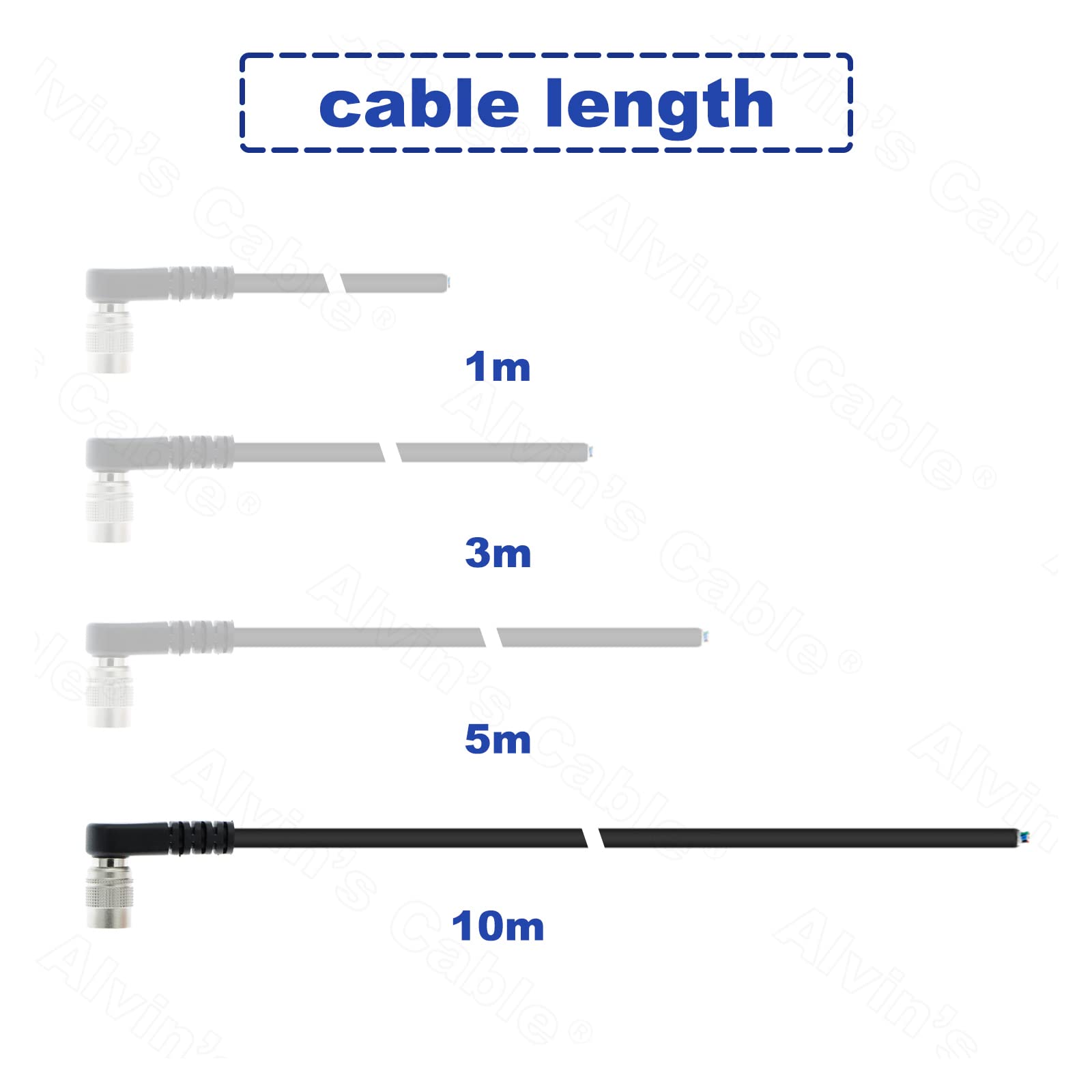Alvin’s Cables HR10A-7P-6S Hirose 6 Pin Female to Open End Power I/O Cable High Flex Shielded for Sony CCD XC-75, Basler Ace GigE, AVT GigE Industrial Camera 9.8ft/3m