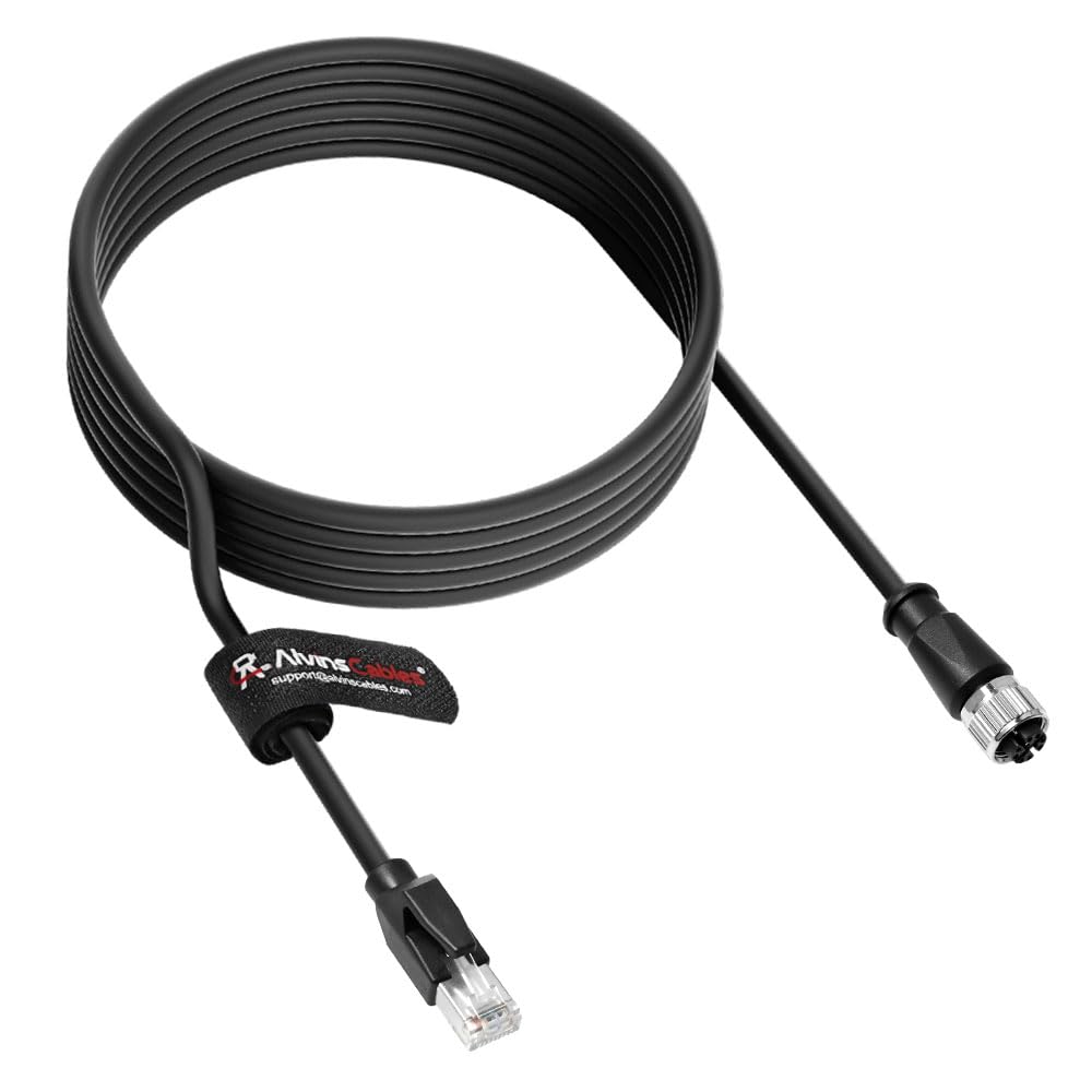 Alvin&#39;s Cables M12 X-Code 8 Pin Female to RJ45 Ethernet Cable Cat6a High-Flex Shielded for Cognex Keyence Basler Industrial Automation Fieldbus Module
