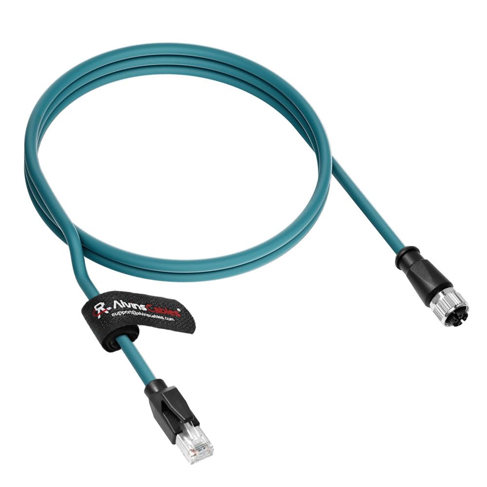 Alvin&#39;s Cables M12 X-Code 8 Pin Female to RJ45 Ethernet Cable Cat6a High-Flex Shielded for Cognex Keyence Basler Industrial Automation Fieldbus Module