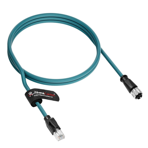 Alvin's Cables M12 X-Code 8 Pin Female to RJ45 Ethernet Cable Cat6a High-Flex Shielded for Cognex Keyence Basler Industrial Automation Fieldbus Module
