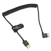 Alvin's Cables 8K HDMI 2.1 Cable for Atomos Ninja V Monitor,for Sony FS5 FS7,BMPCC,for Canon C300 C500 Camera,8K@60Hz 4K@120Hz 48Gbps High-Speed Braided Coiled Cable Left Angle Black