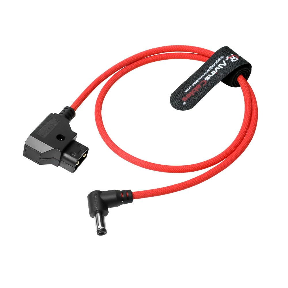 Alvin&#39;s Cables Dtap to DC Ultra-Flexible Cable for Atomos Ninja V, 2ft D-tap to 2.1 DC Right Angle Power Cable for Blackmagic Design Video Assist,SmallHD 702,for Feelworld FW568 Monitor