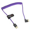 Alvin's Cables 8K HDMI 2.1 Cable for Atomos Ninja V Monitor,for Sony FS5 FS7,BMPCC,for Canon C300 C500 Camera,8K@60Hz 4K@120Hz 48Gbps High-Speed Braided Coiled Cable Left Angle Purple