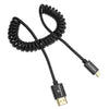 Alvin's Cables 8K 2.1 Micro HDMI to HDMI Coiled Cable for Atomos Ninja V, 8K@60Hz 4K@60Hz High-Speed HDMI Cable for Sony A7RIII A7II A7M3, for FUJIFILM X-T4 X-T3, Braided Black