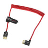 Alvin's Cables 8K HDMI 2.1 High-Speed Cable 8K@60Hz 4K@120Hz Braided Coiled Cable for Atomos Ninja,for Feelworld,for Sony FS5 FS7 FX9,BMPCC,for Canon C300 C500,Right Angle Red