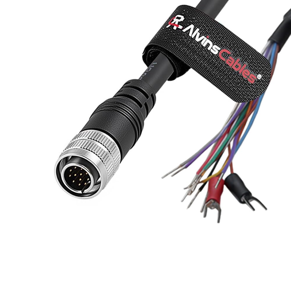 Alvin's Cables Keyence IO Control Cable for SR-2000/SR-1000 Scanner, Hirose 12 Pin to Open End Compatible with OP-87353/87354/87355, High-Flex Drag-Chain
