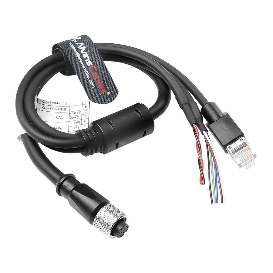 Alvin's Cables M12 12 Pin Power Functional Ethernet Cable for DJI Livox HAP(TX) Mid-70 Mid-360 LiDAR Sensor, M12 Aviation 12 Pin Female to RJ45 1 to 3 Breakout Cable